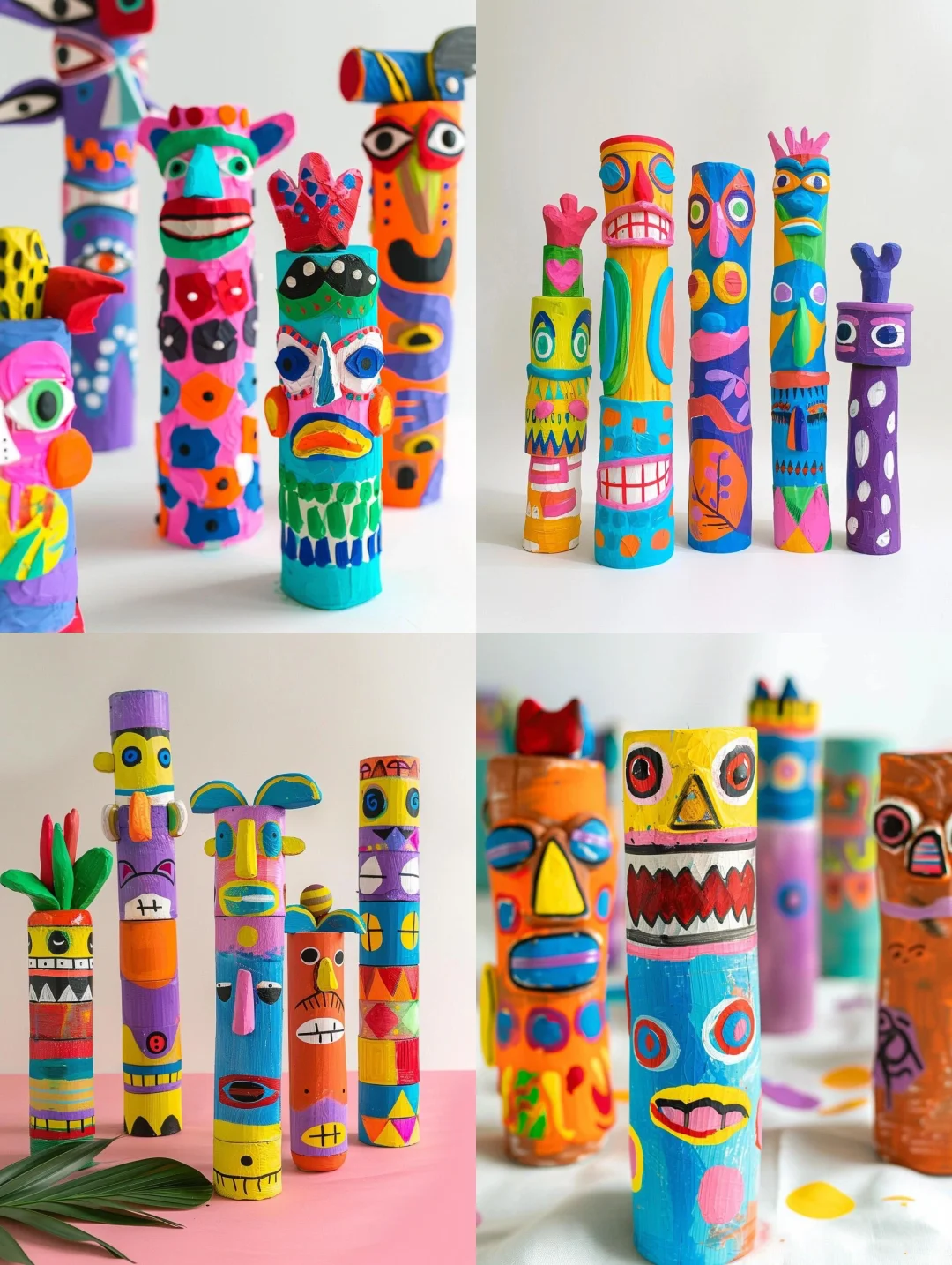 彩绘图腾木棍，非常好看，孩子参与感特别强