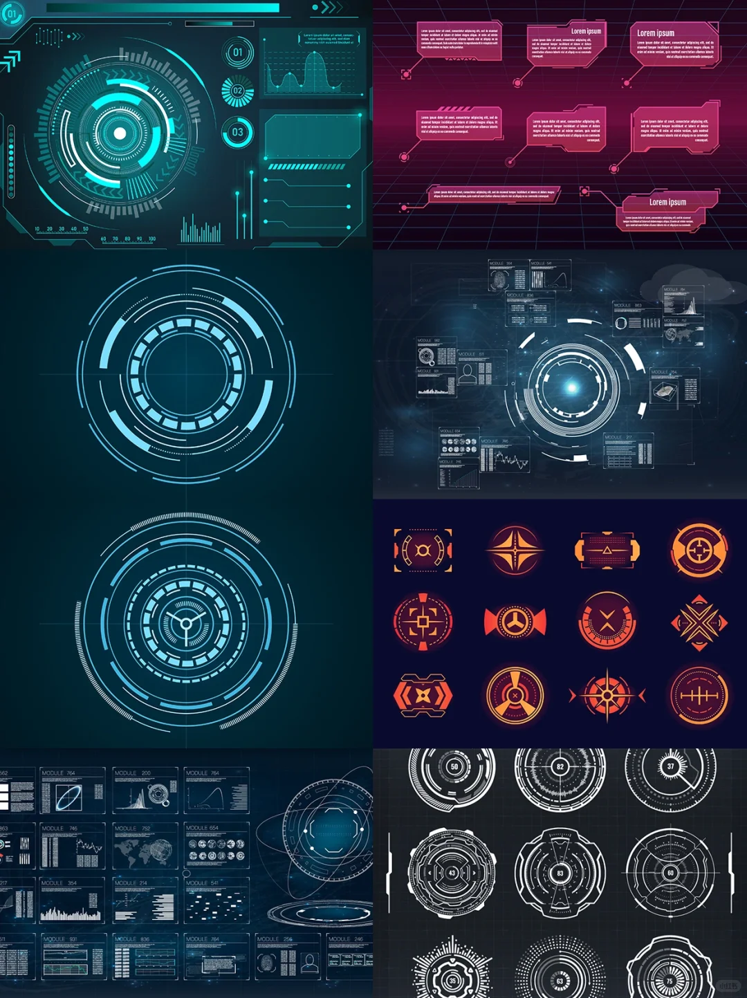 科技未来游戏HUD仪表界面UI素材