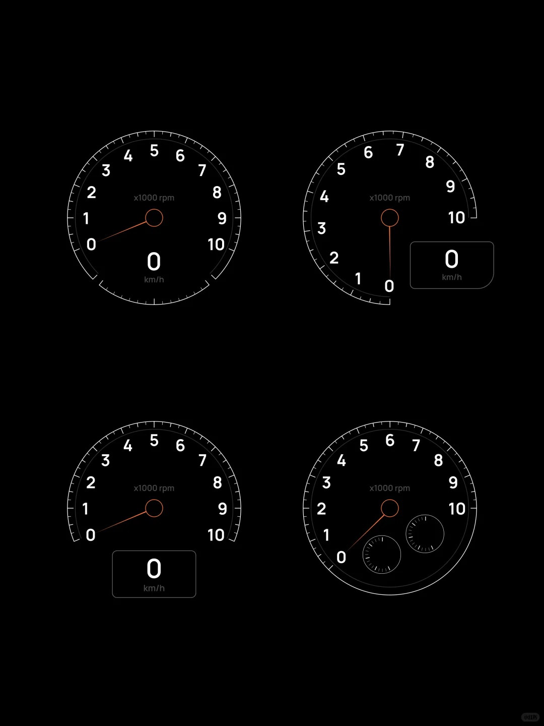 4种经典的车辆转速仪表盘布局