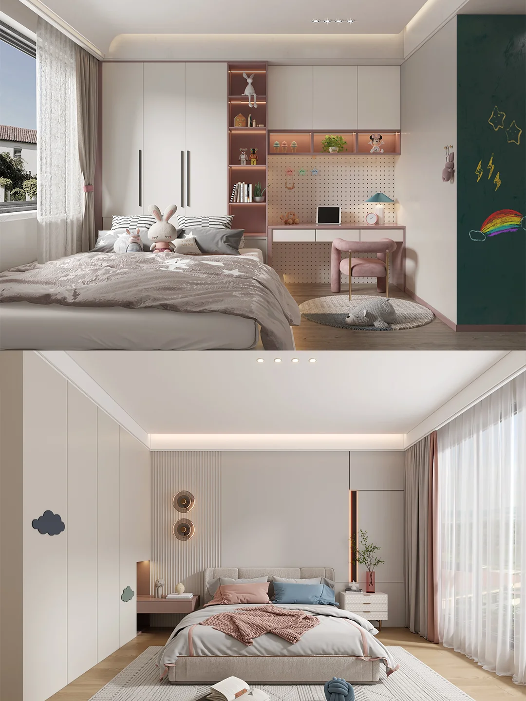 推荐18款色彩温柔、氛围浪漫的女儿房设计。