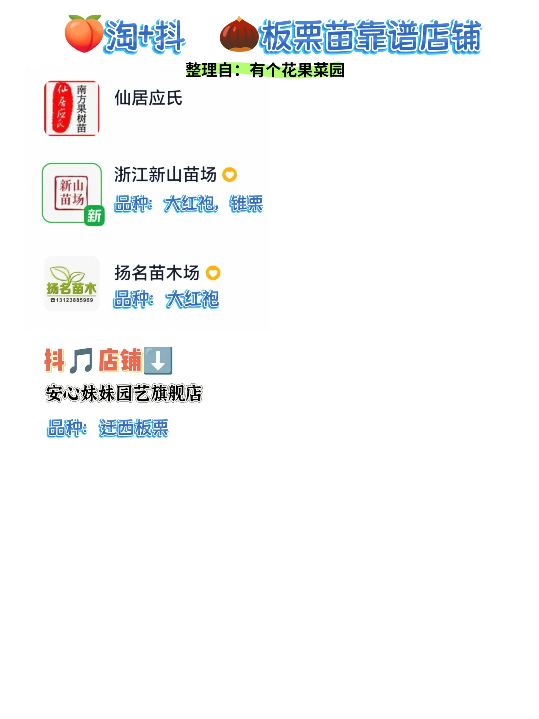 果树对版靠谱店铺大全（18种果树苗）