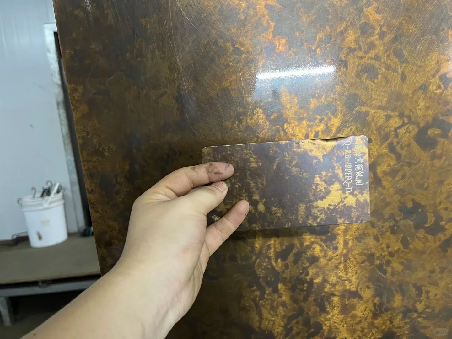 不锈钢蚀刻纹紫铜红铜复古做旧肌理质感