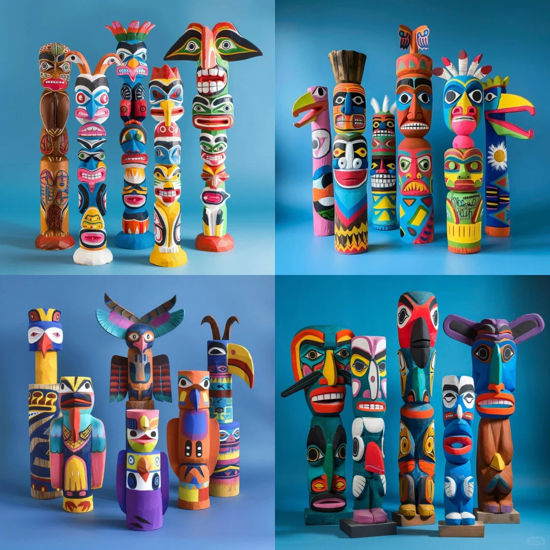 彩绘图腾木棍，非常好看，孩子参与感特别强