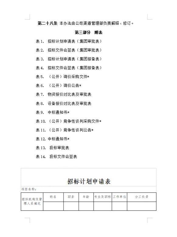 公司招投标管理办法