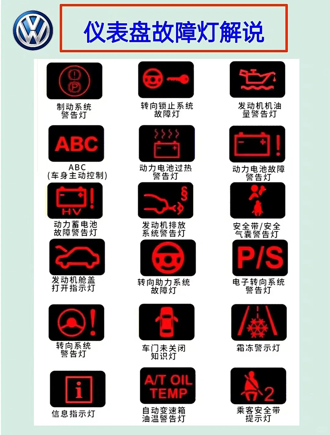 大众仪表盘故障灯亮了