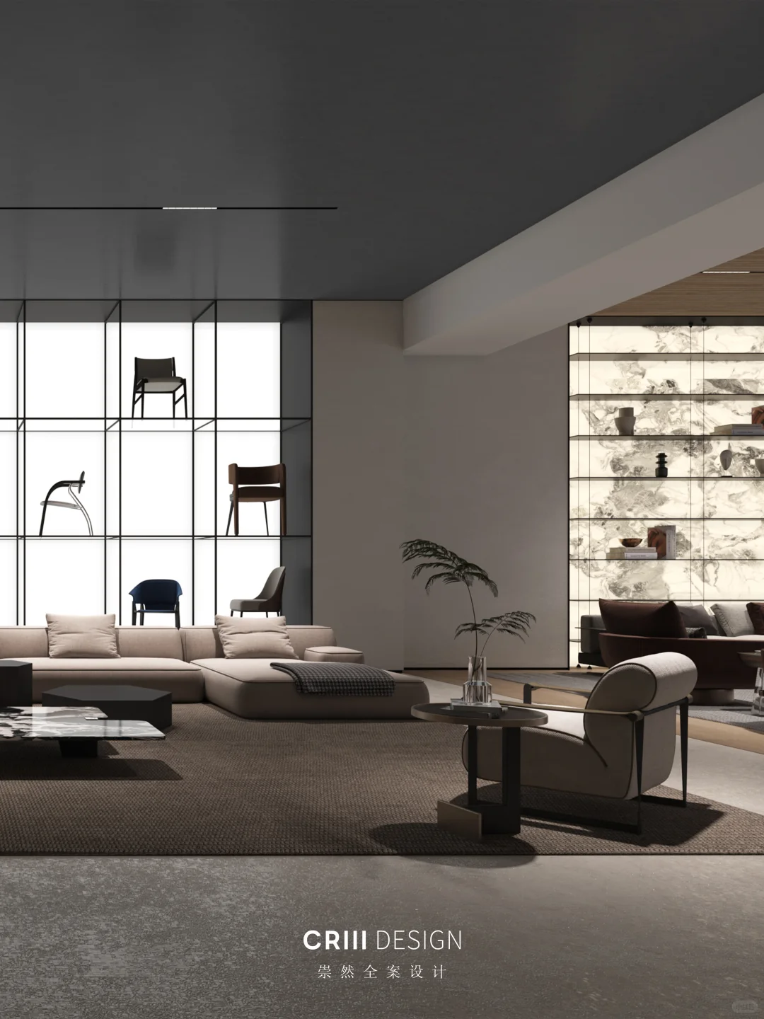 弧形沙发空间，这样设计太显空间感了！