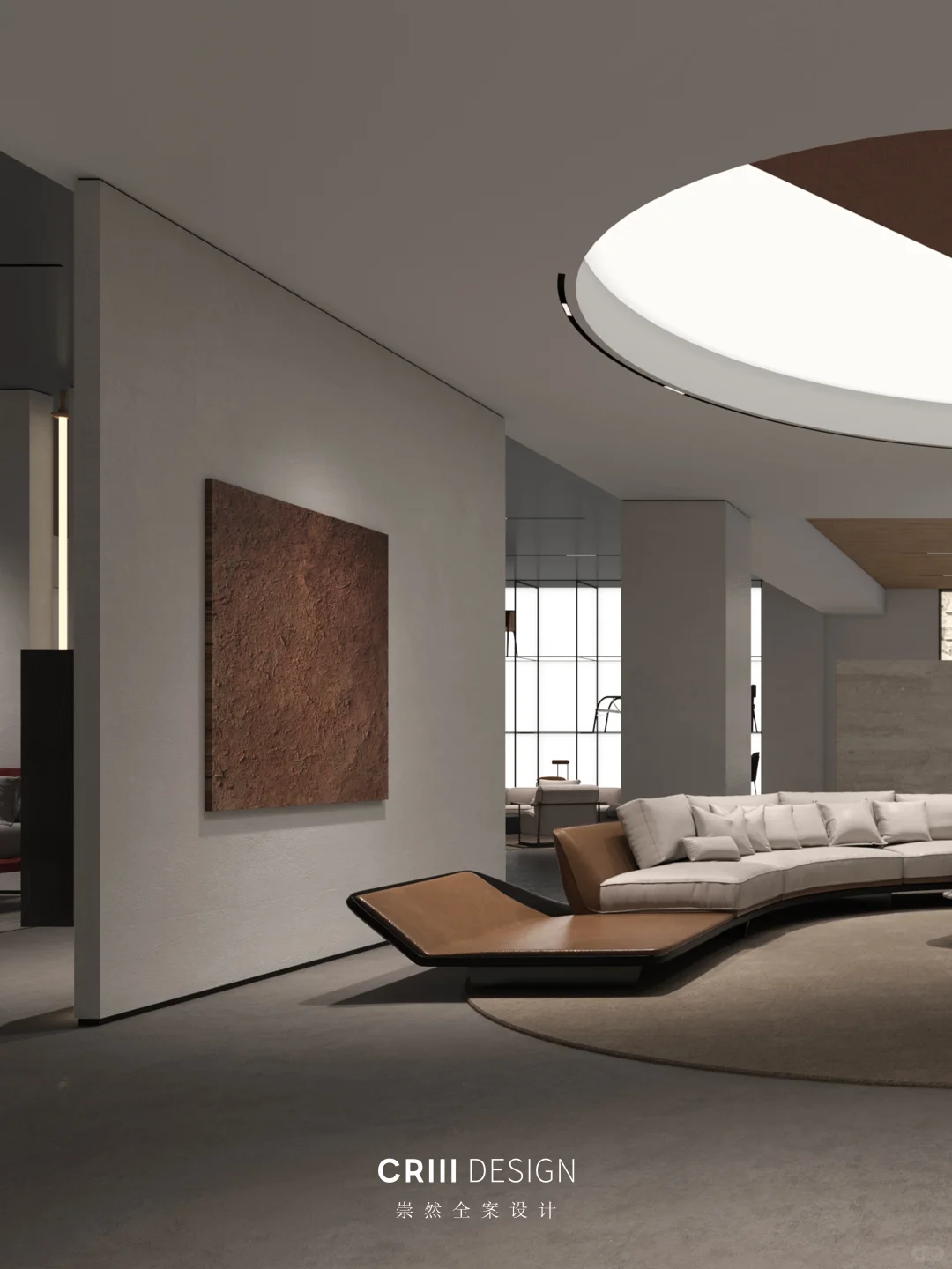 弧形沙发空间，这样设计太显空间感了！