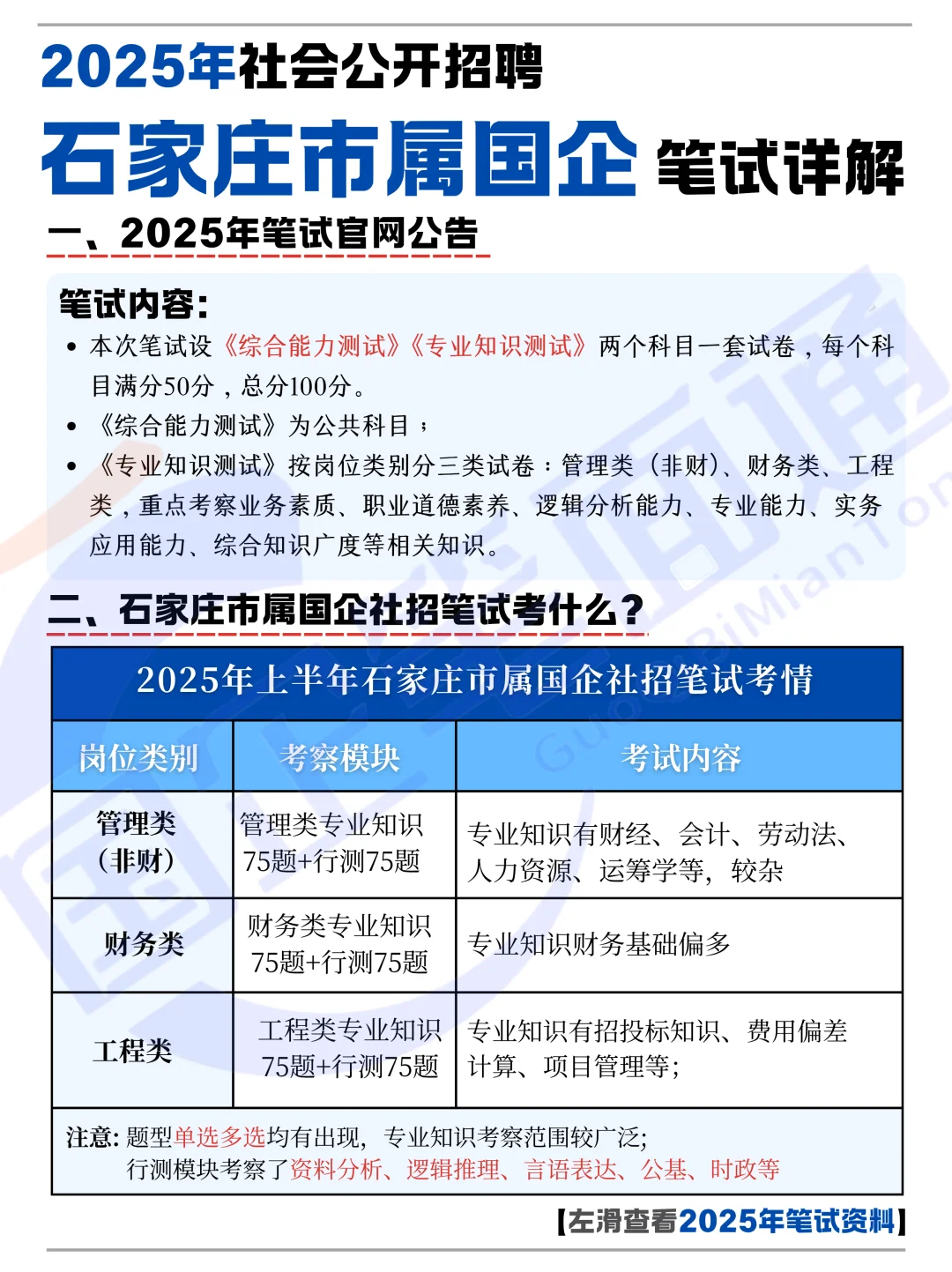 石家庄市属国企社招又来啦！附笔试详解~