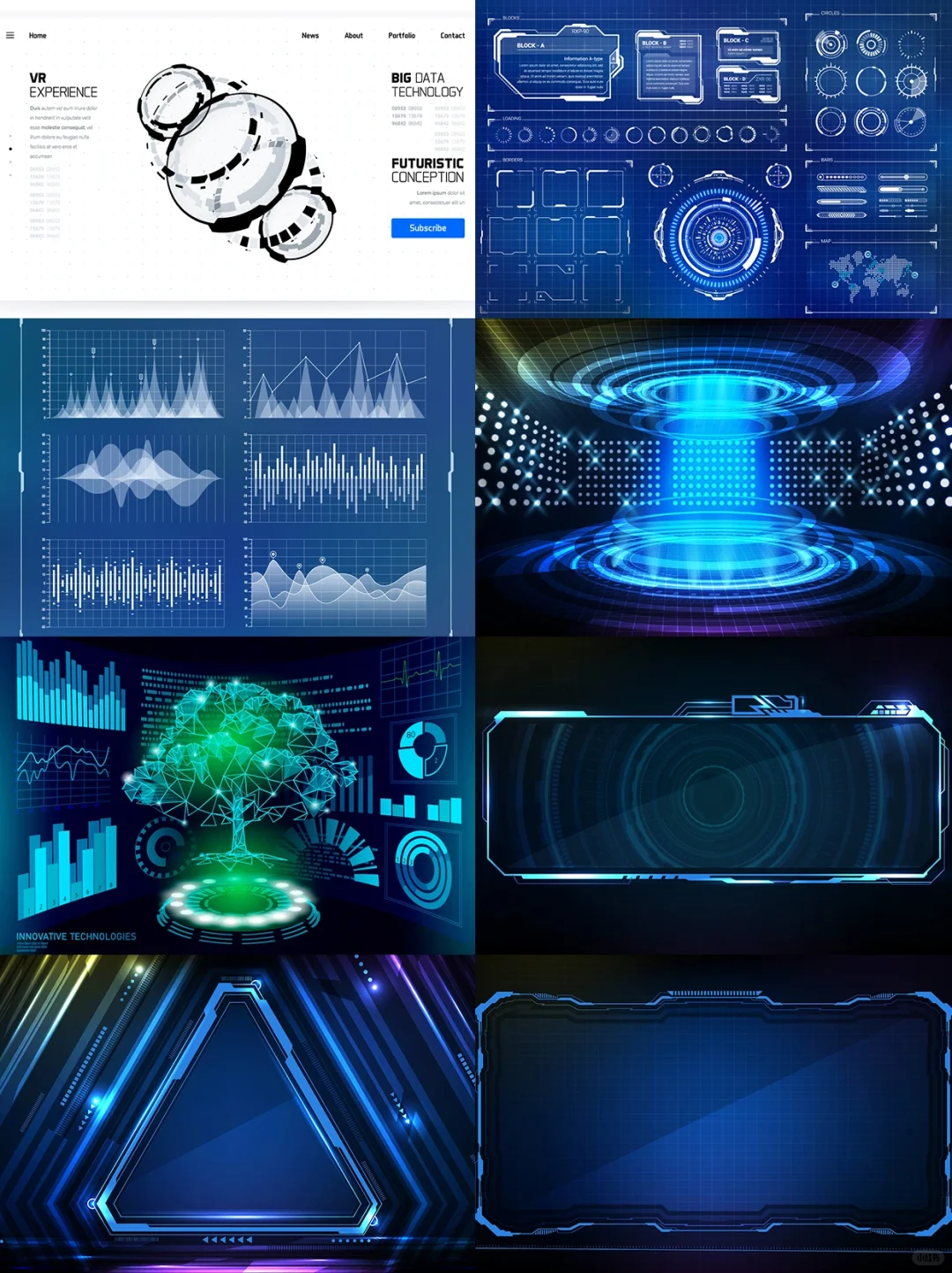 科技未来游戏HUD仪表界面UI素材