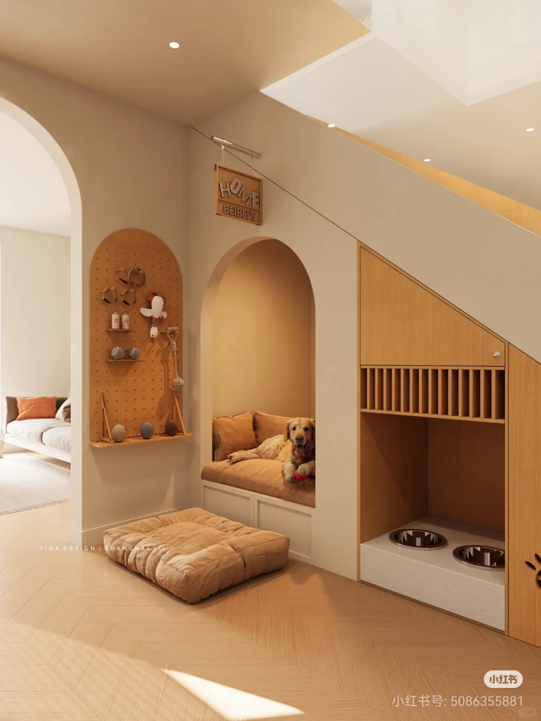 为狗狗设计的家中小角落