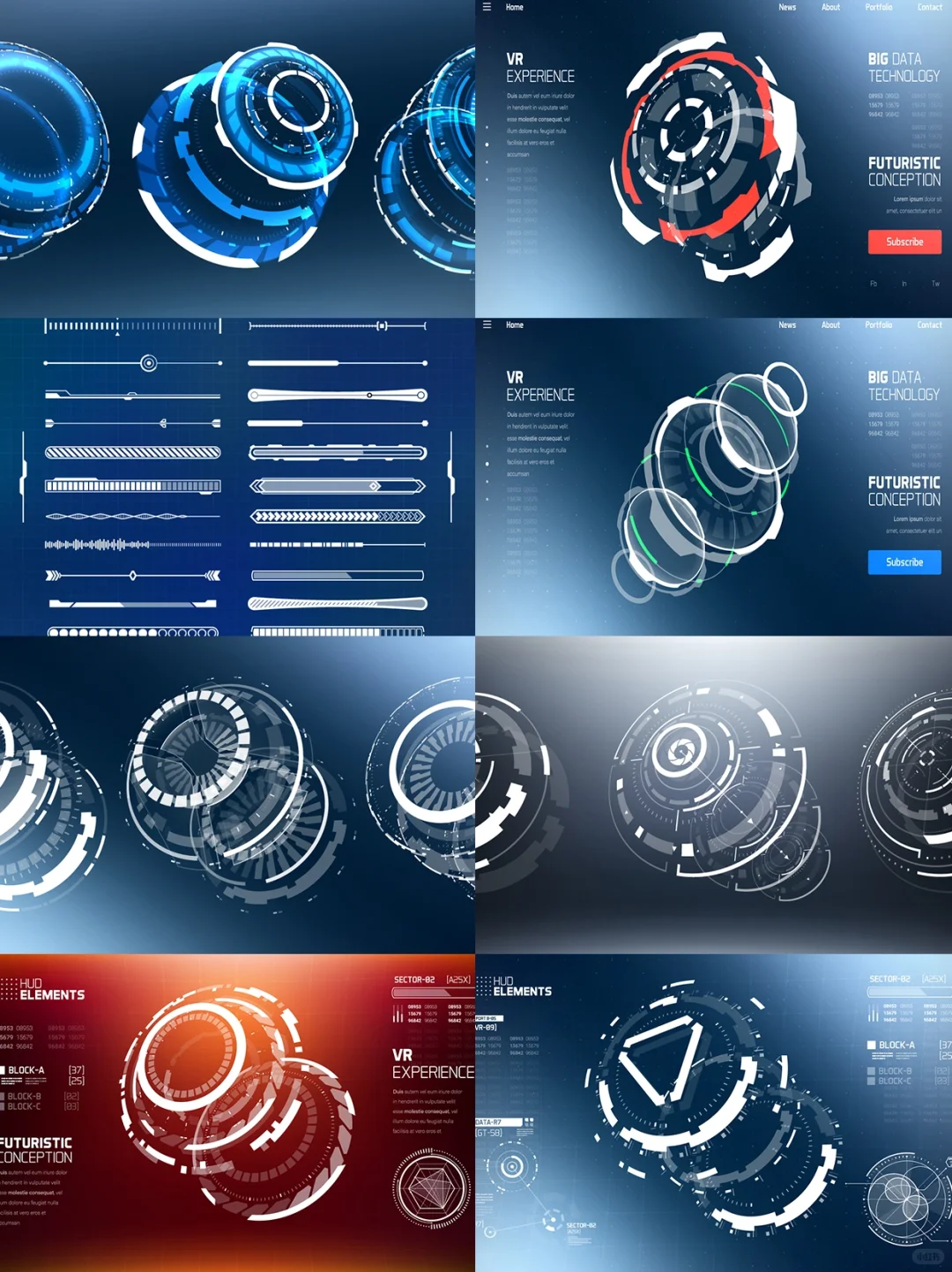 科技未来游戏HUD仪表界面UI素材