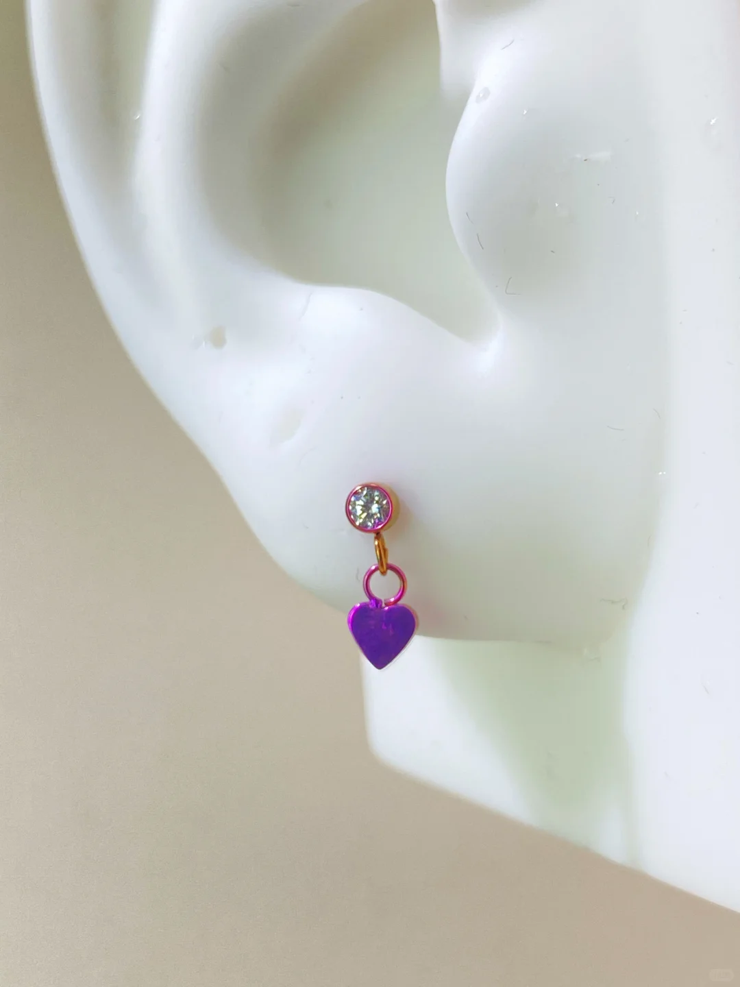 告别撞款！钛合金改色爱心?，一钉多戴太会了