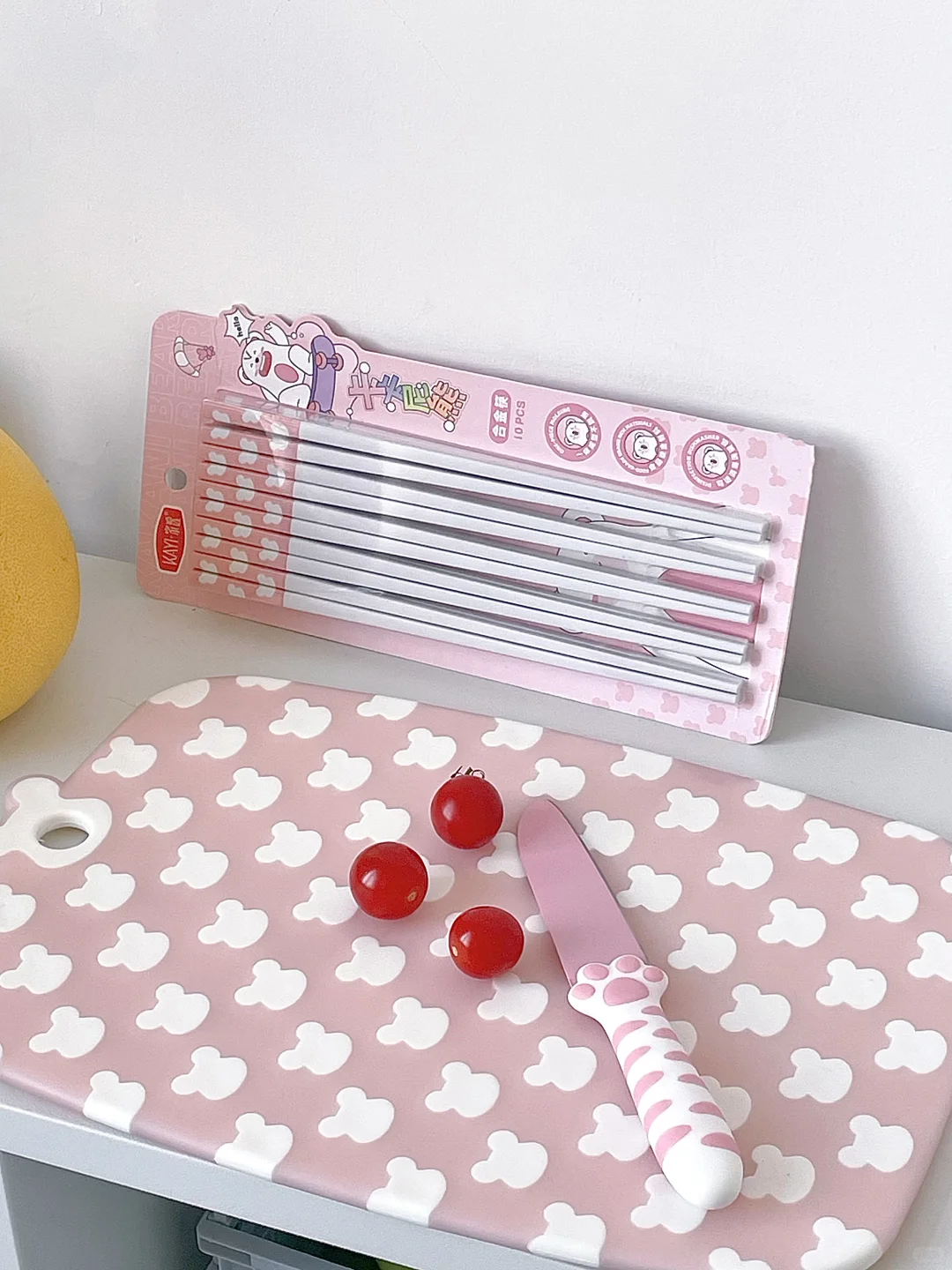 我的粉色菜板真的很好用耶！