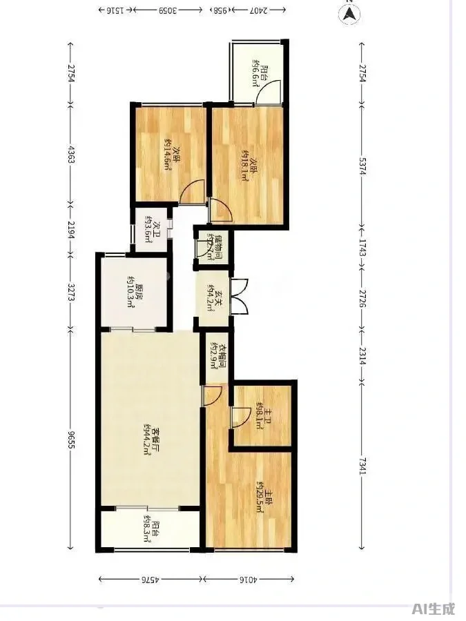 复兴珑御!超值9成新三房,160平舒适生