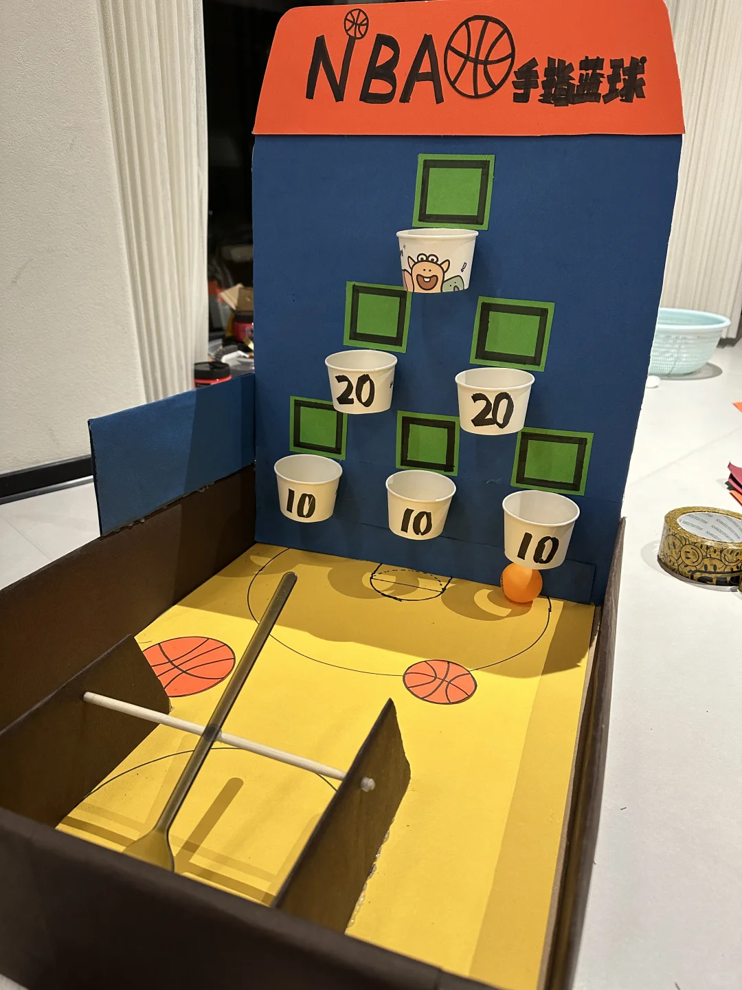 简易版手指投篮机?｜一个大纸箱废物变宝