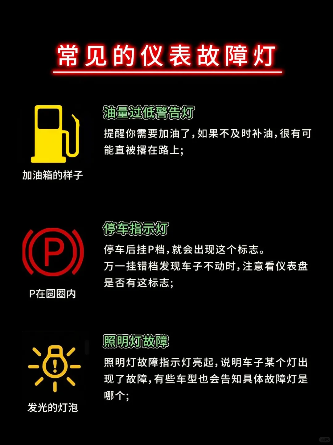 容易出错的仪表标志，记住的人都考过了