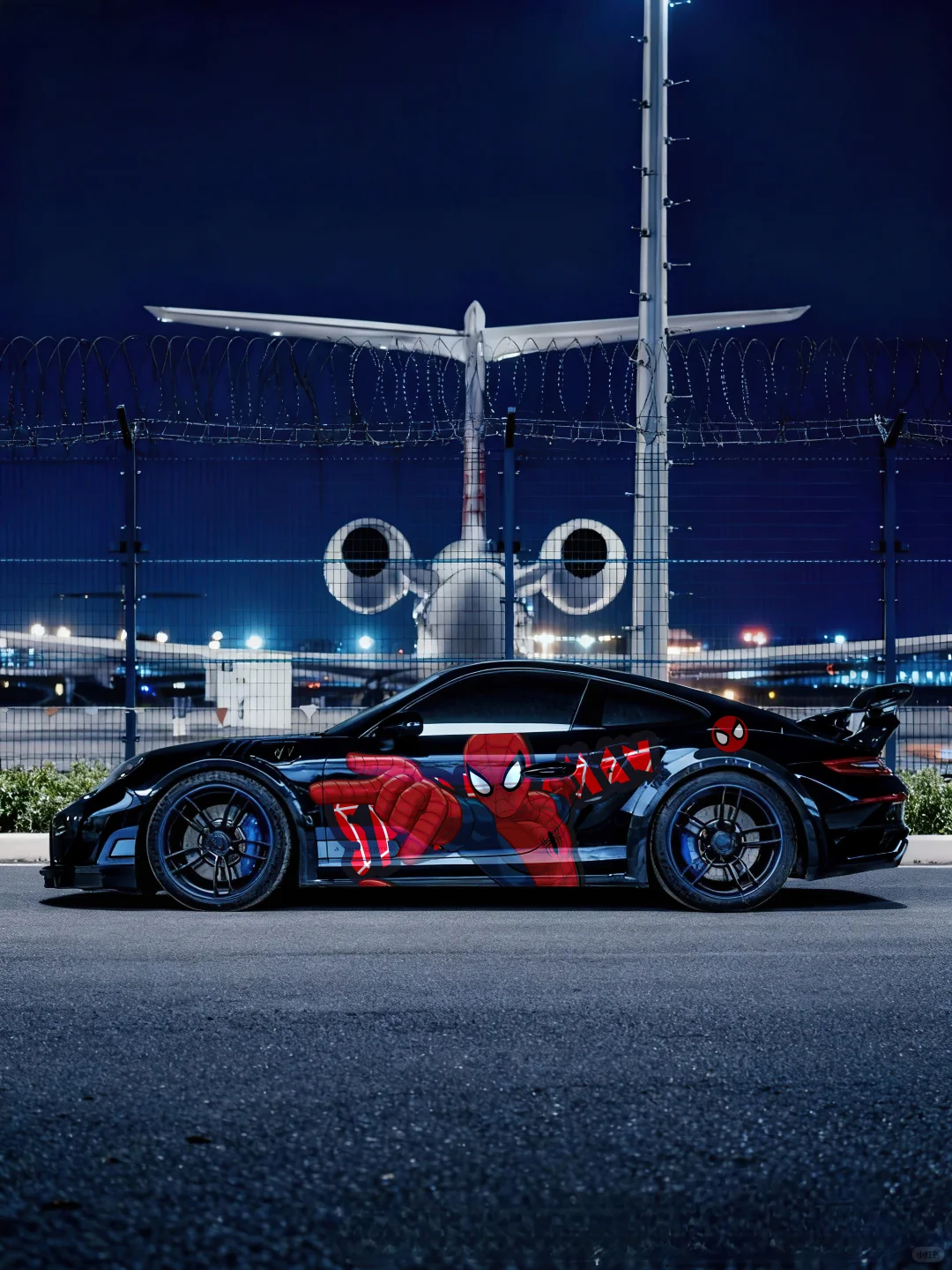 沪少返图~深夜的虹桥机场和蜘蛛侠也太配了!