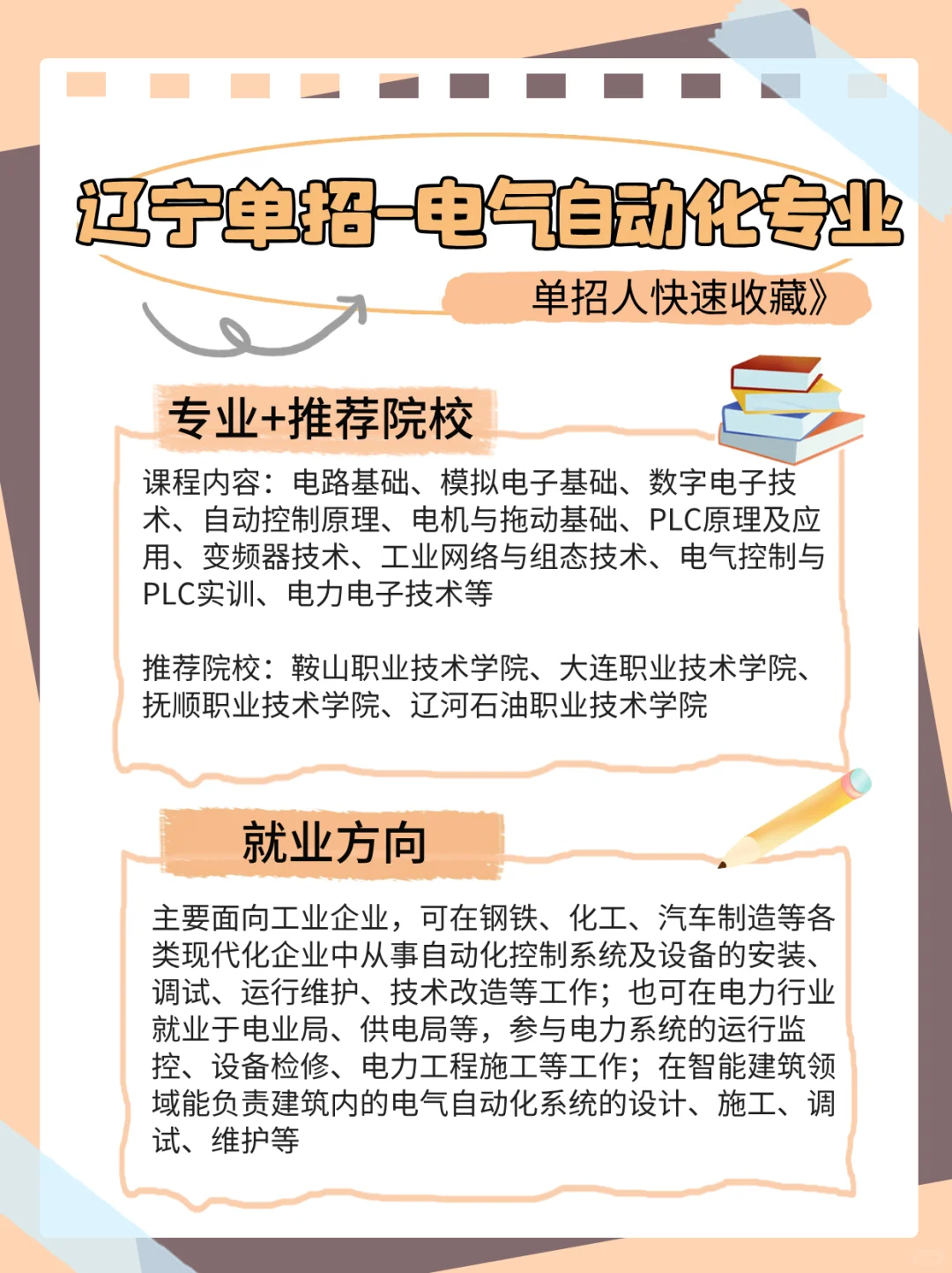辽宁单招-电气自动化专业，单招快收藏！