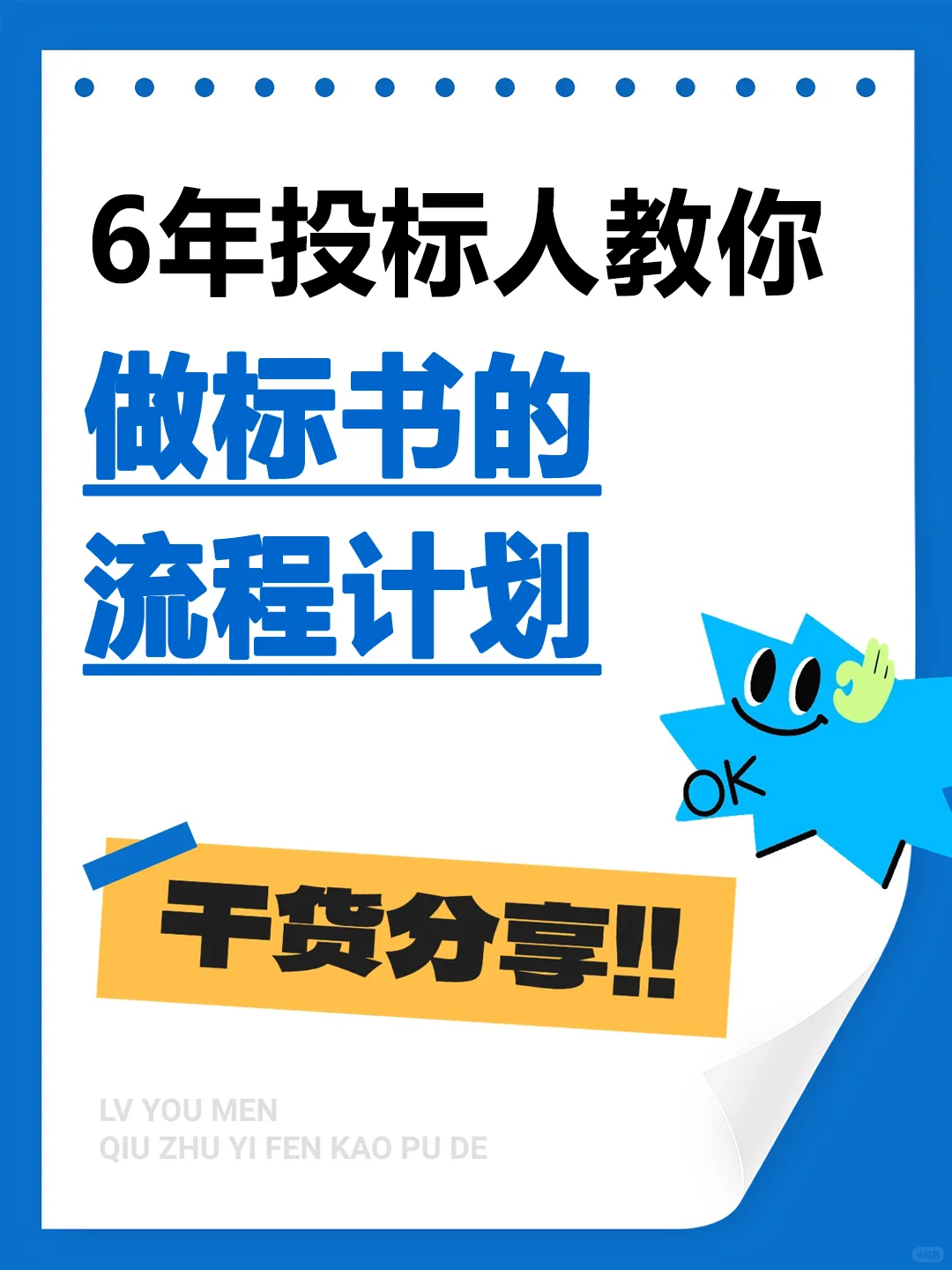 6年投标人，做的标书流程计划