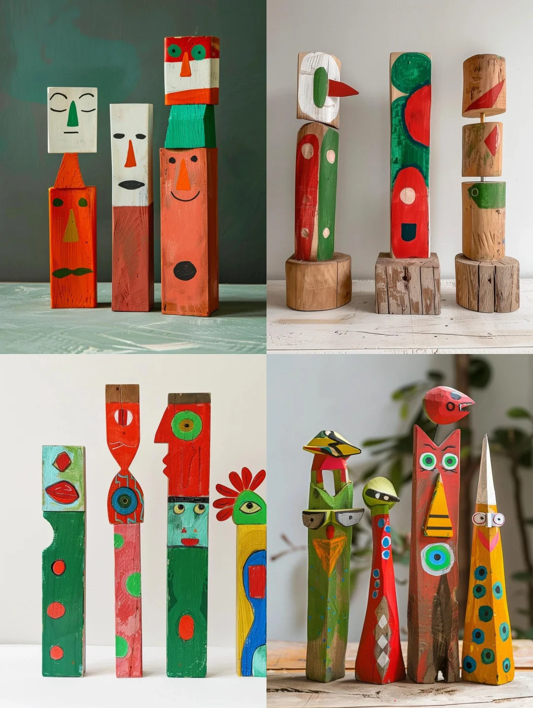 彩绘图腾木棍，非常好看，孩子参与感特别强