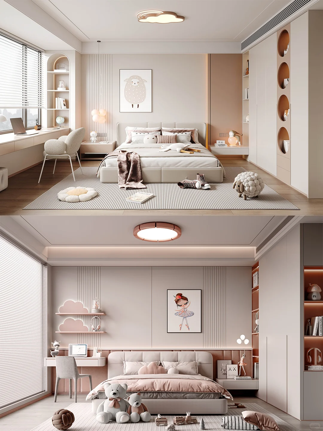 推荐18款色彩温柔、氛围浪漫的女儿房设计。