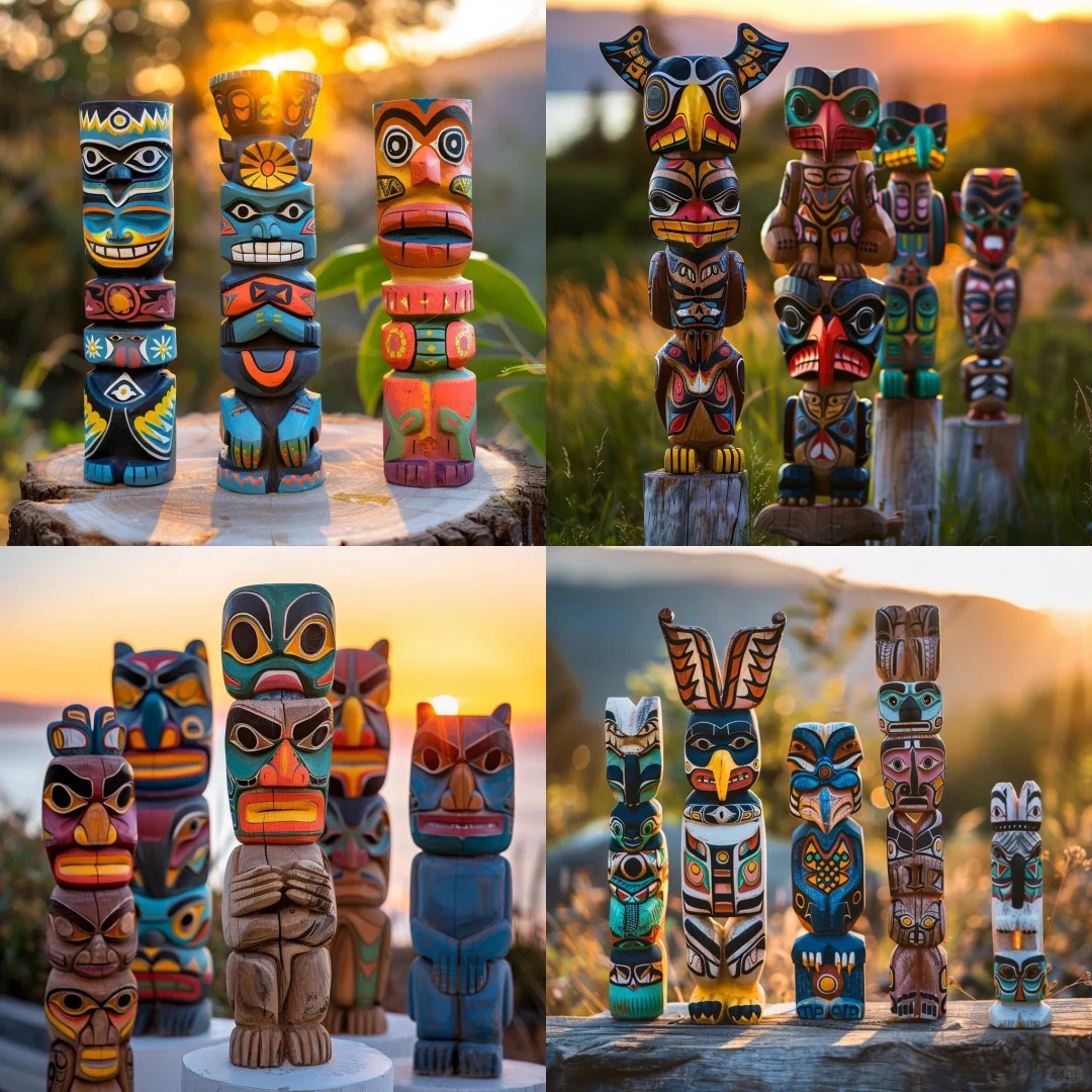 彩绘图腾木棍，非常好看，孩子参与感特别强