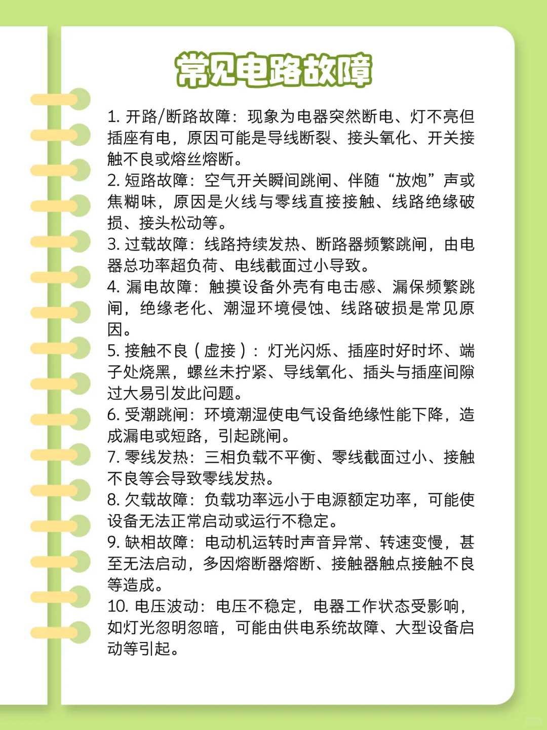 电工必知的28种故障及检测方法