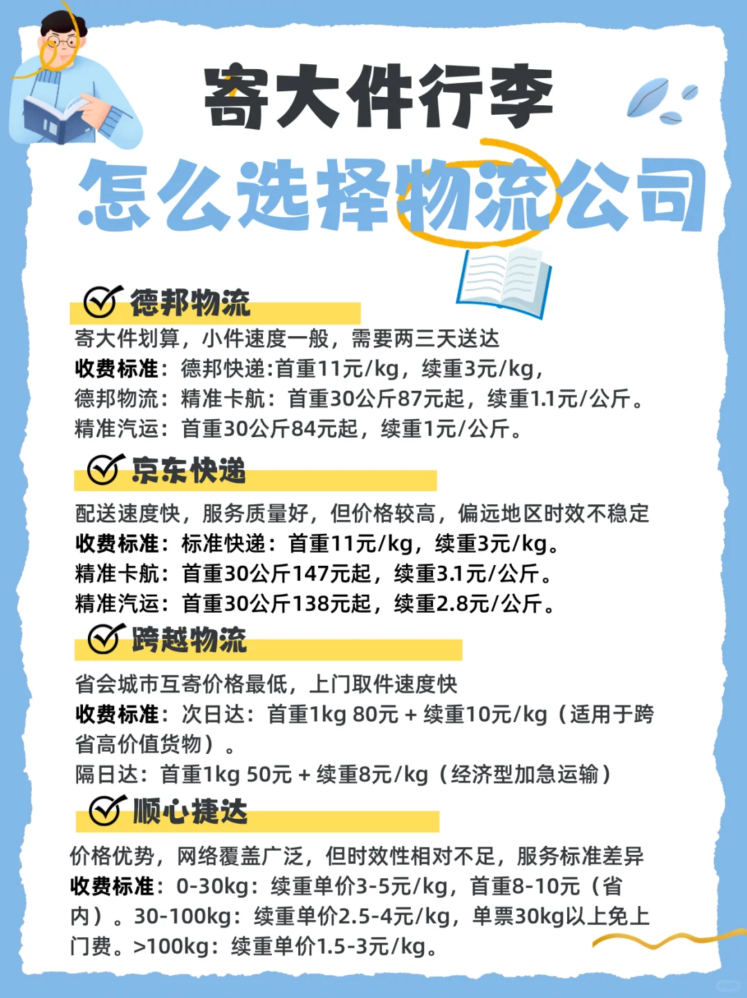 寄大件行李怎样选择物流公司