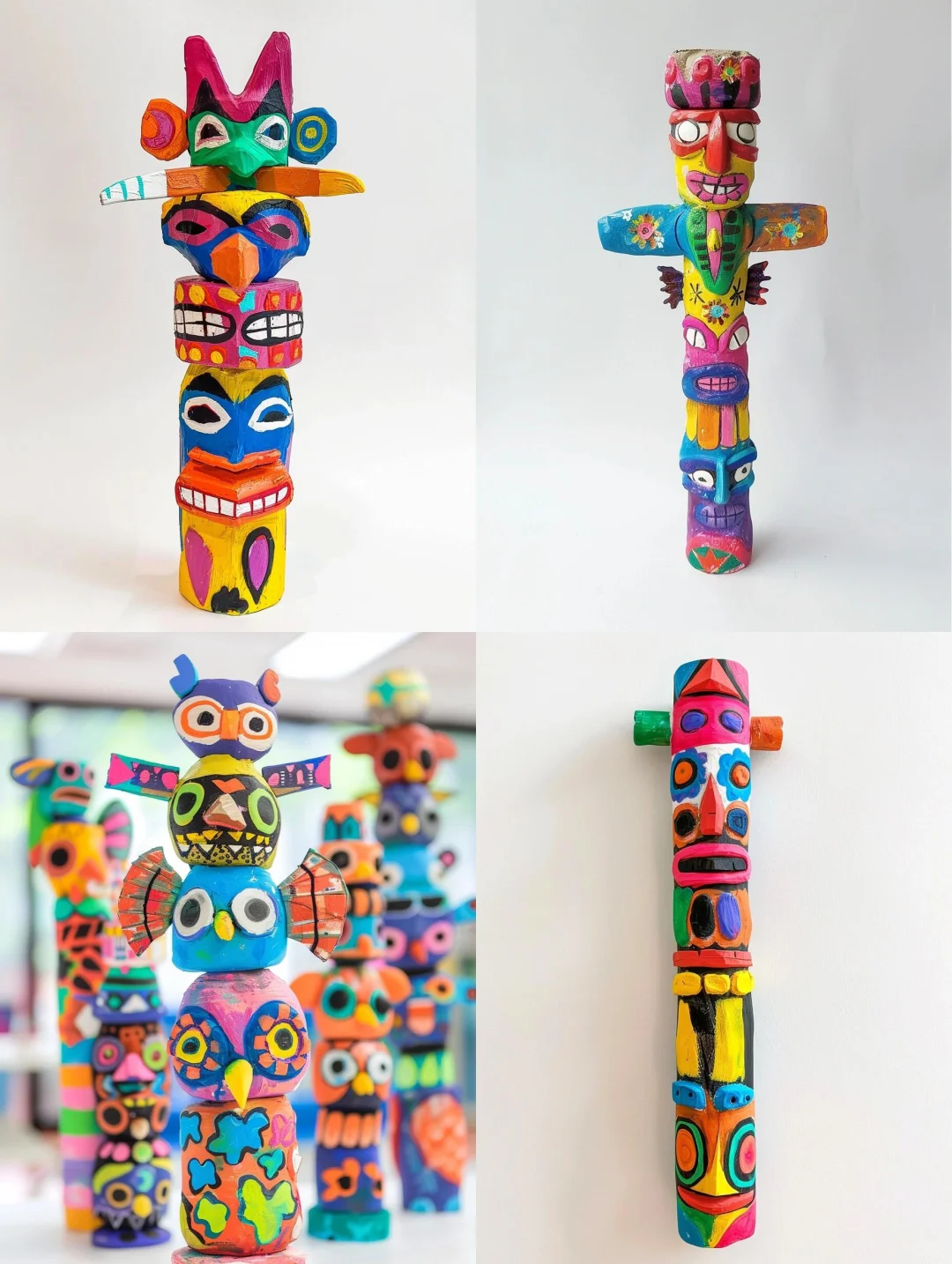 彩绘图腾木棍，非常好看，孩子参与感特别强