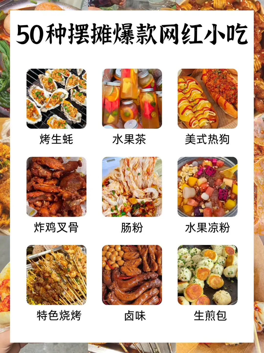 2024网红爆款，50种摆摊小吃项目