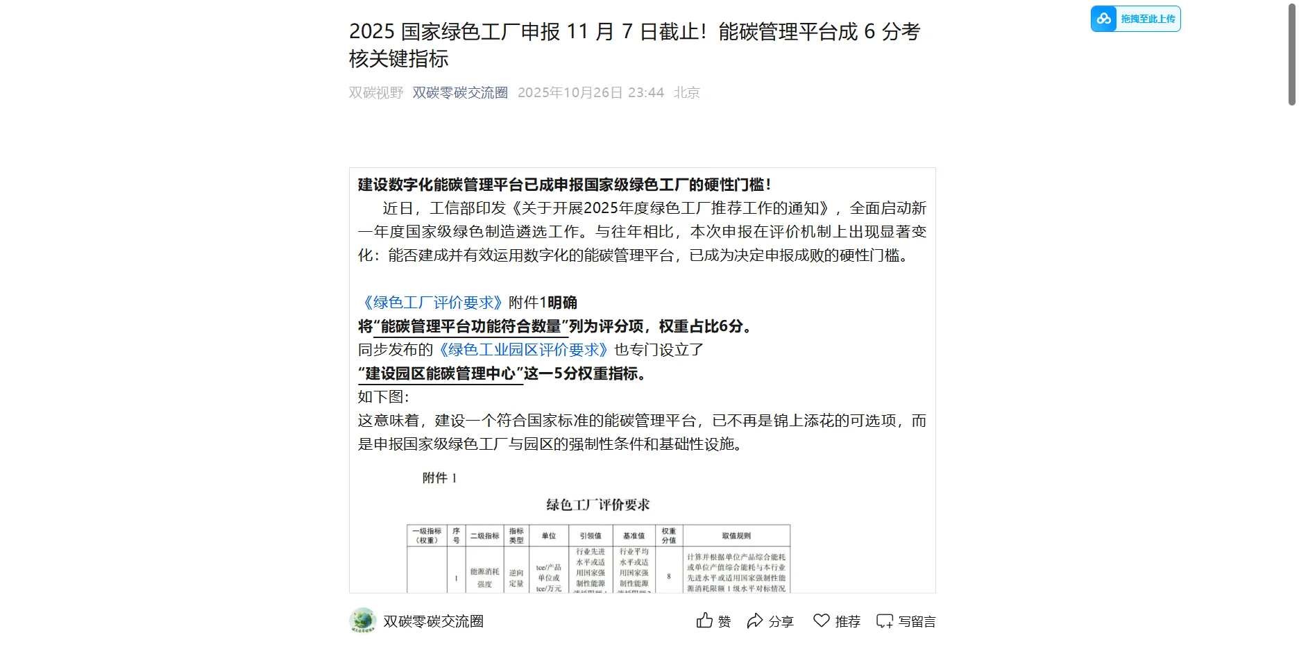 能碳管理平台成考核指标！权重分值6分！