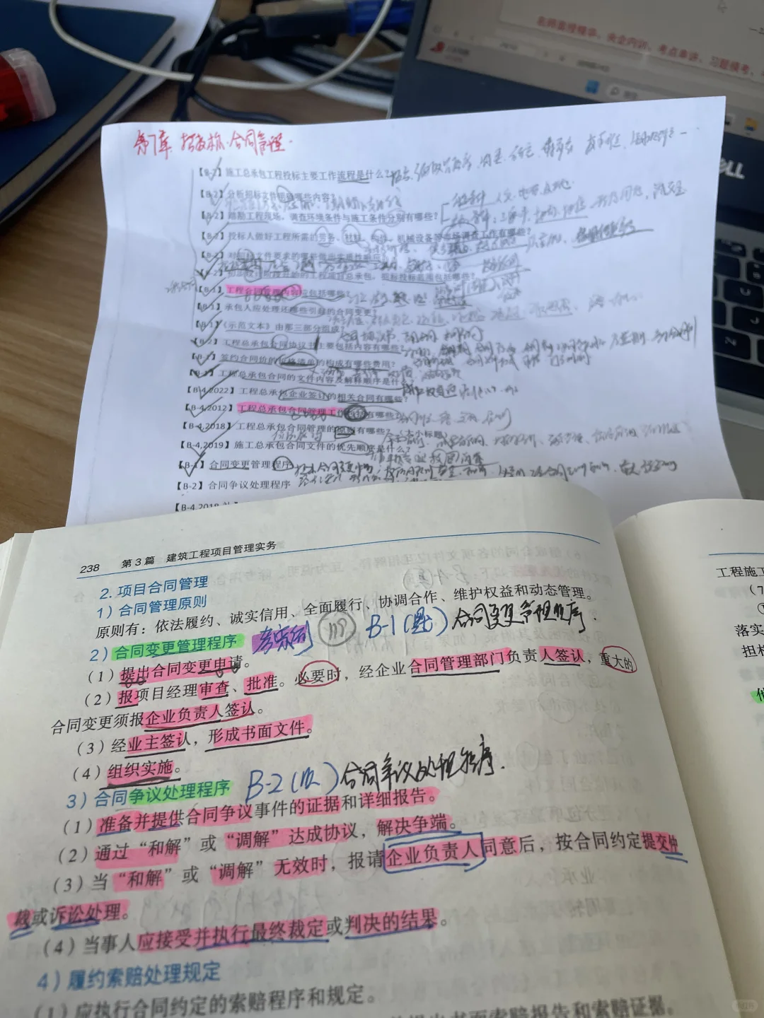 第7章:招投标和合同管理。今日完成第一遍背