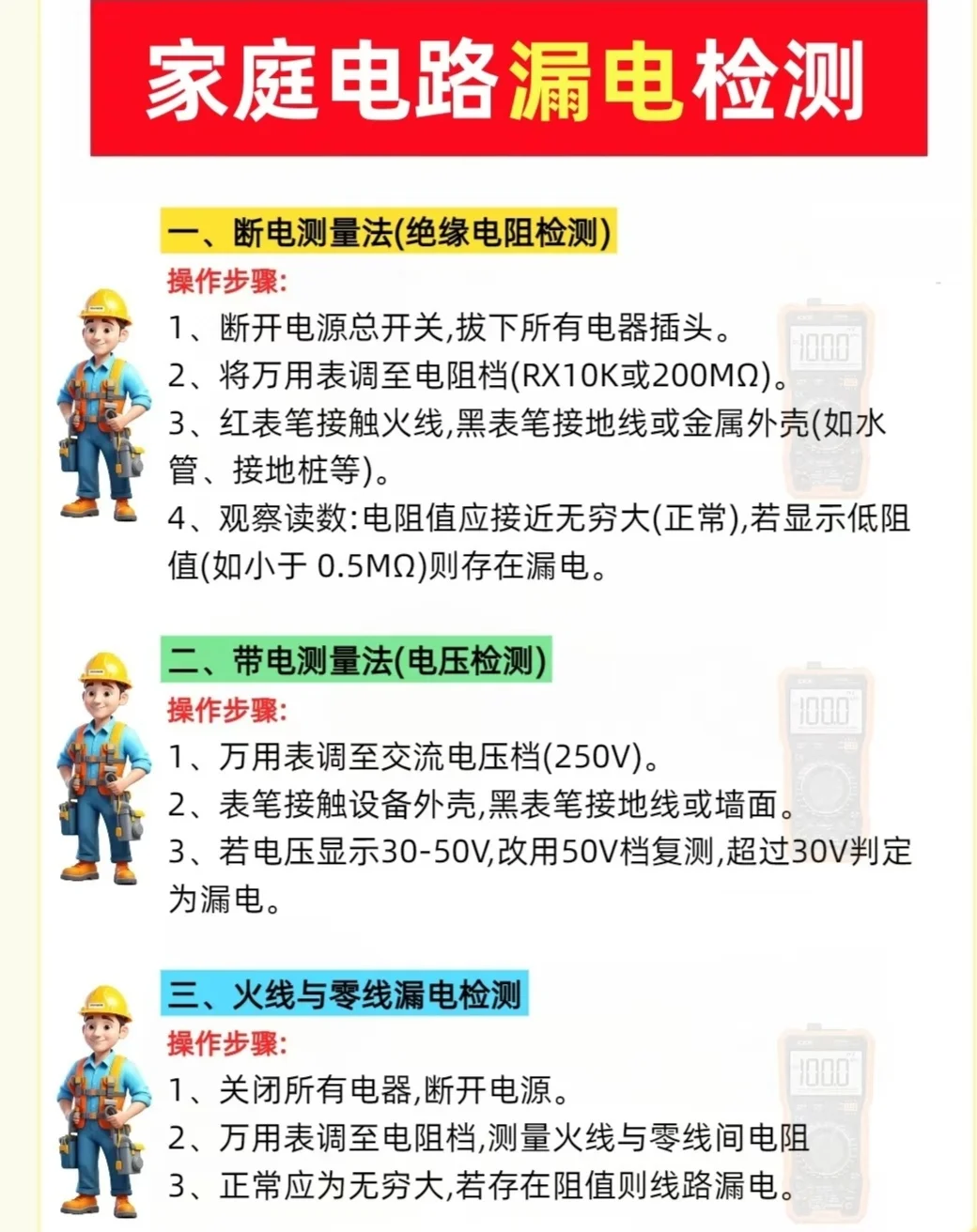 家庭电路漏电检测