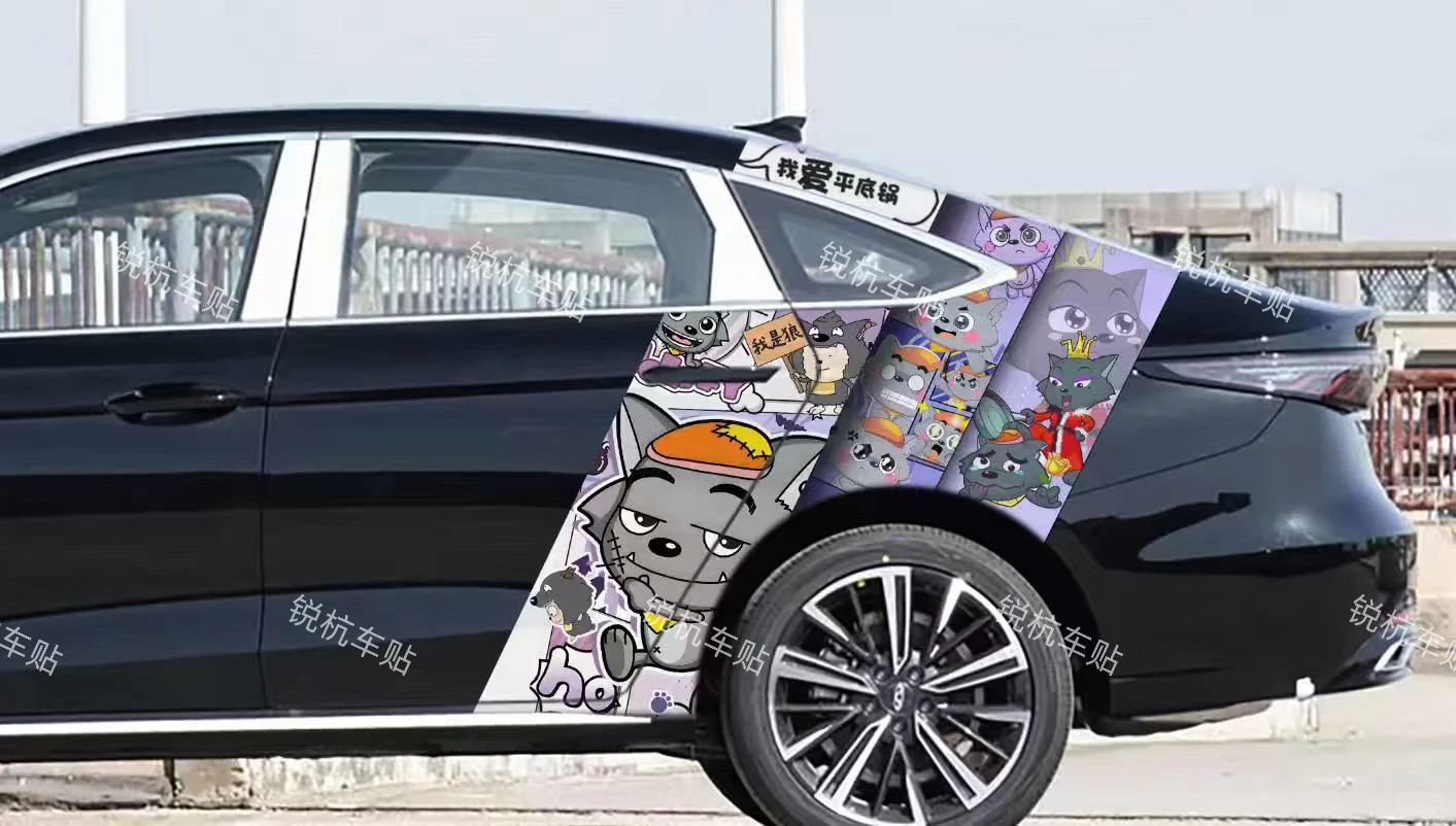 玩具熊+灰太狼c柱拉花定制