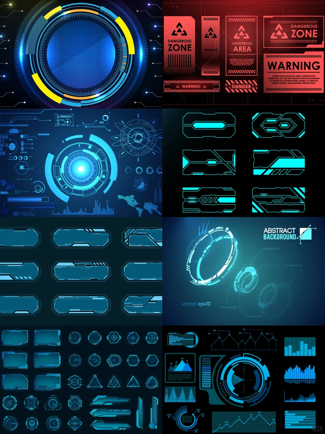 科技未来游戏HUD仪表界面UI素材