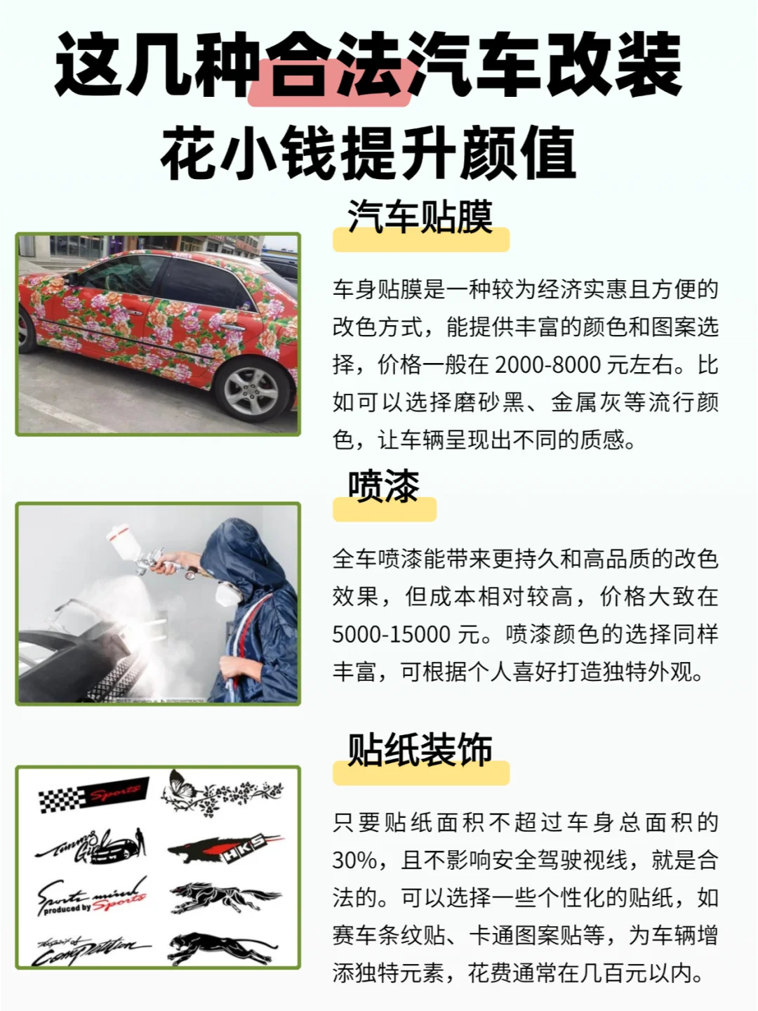 合法又省钱的汽车颜值改装秘籍?