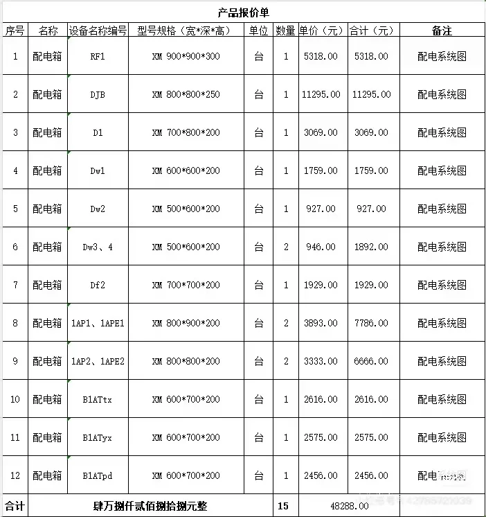 高低压开关柜设计报价
