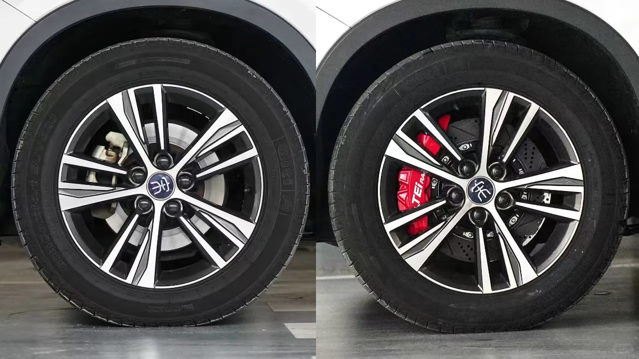 比亚迪宋pro原厂轮毂升级大卡钳