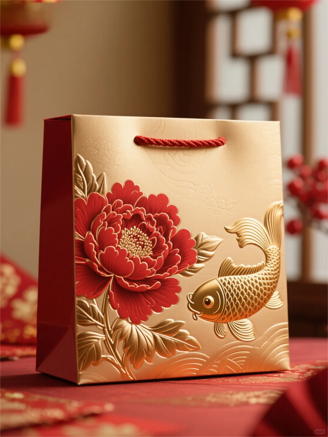 ? 当牡丹遇见锦鲤,年味有了形状