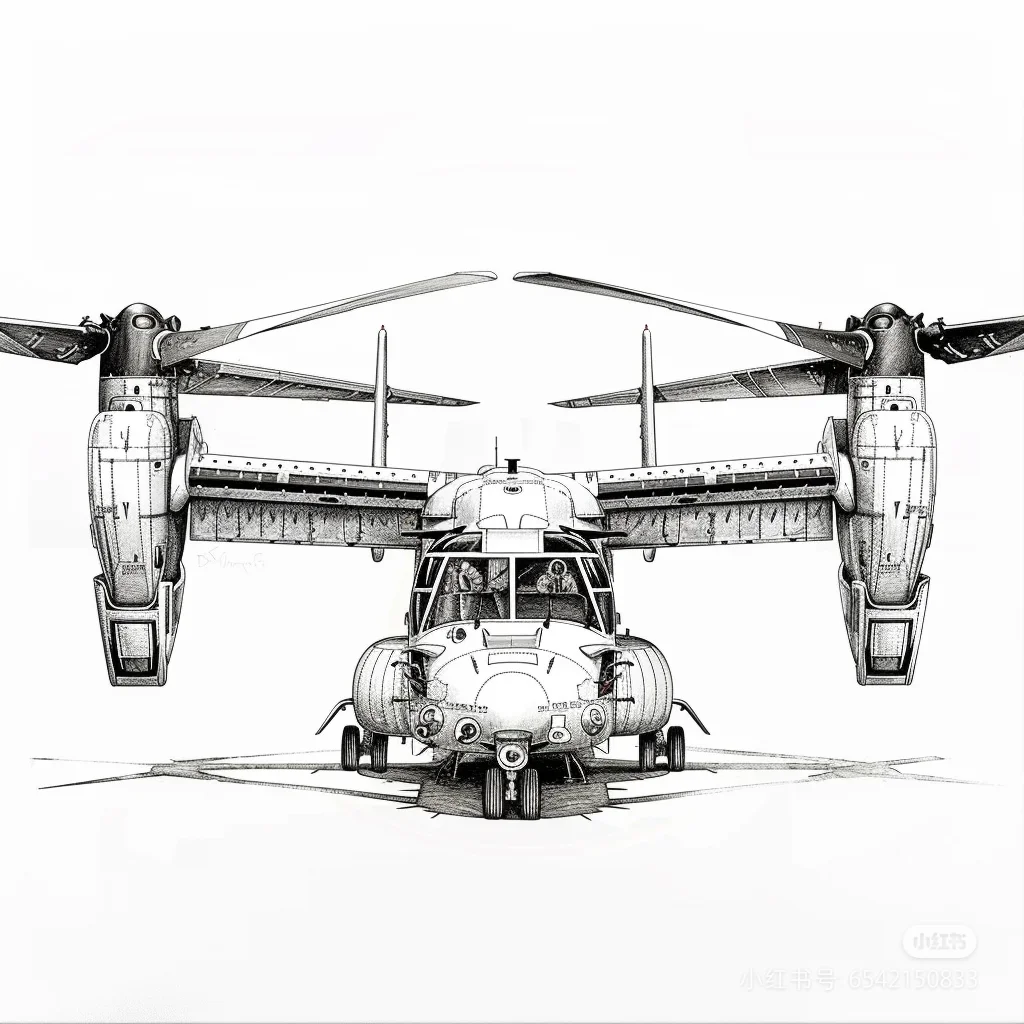 两款俄/美运输直升机的绘画设计……