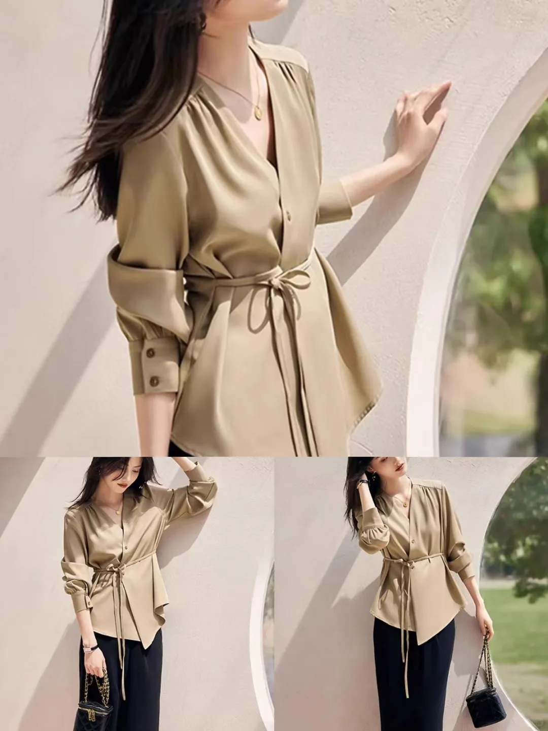 一种随性而自然的复古风格哥弟不对称衬衫~