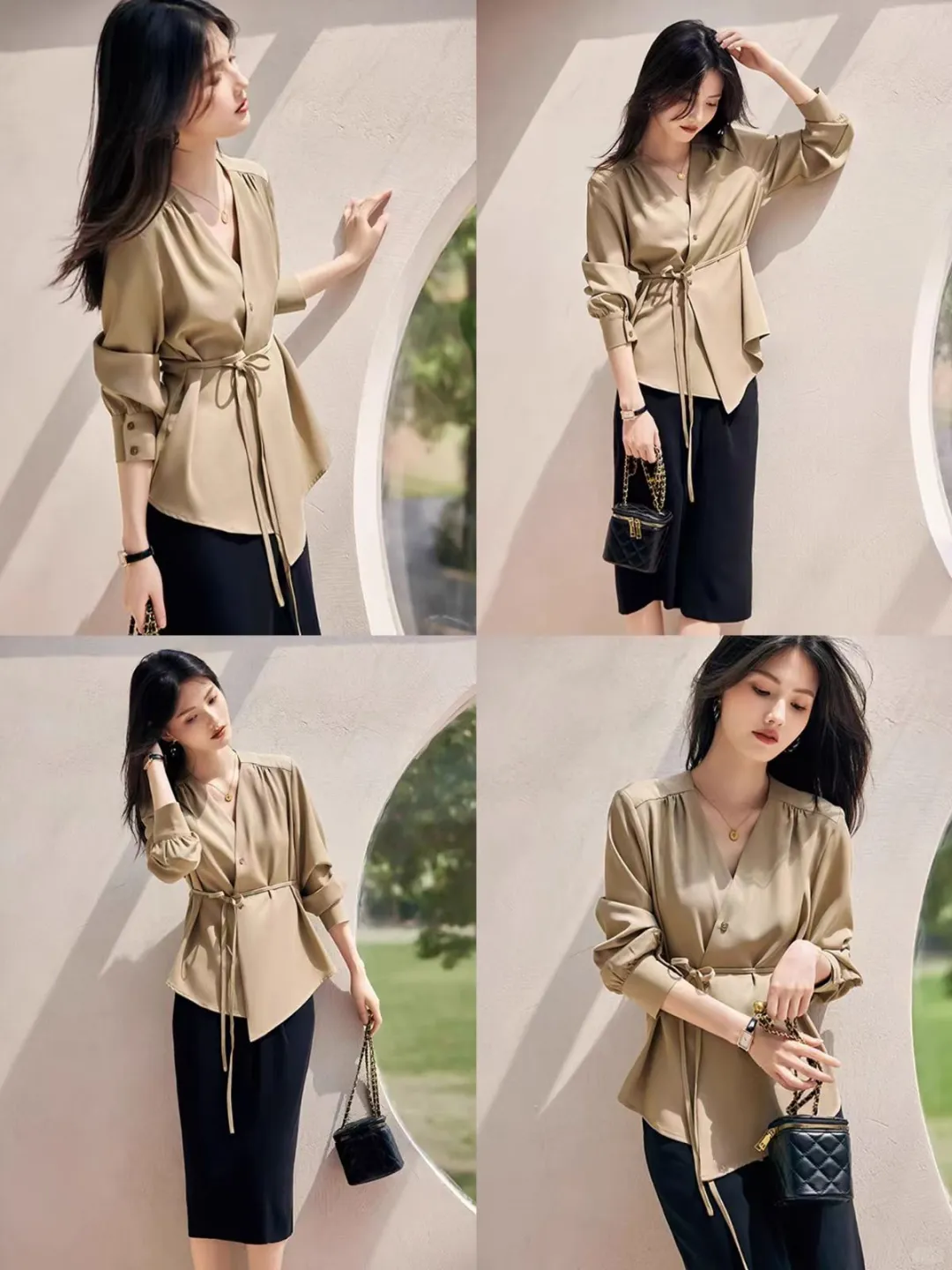 一种随性而自然的复古风格哥弟不对称衬衫~