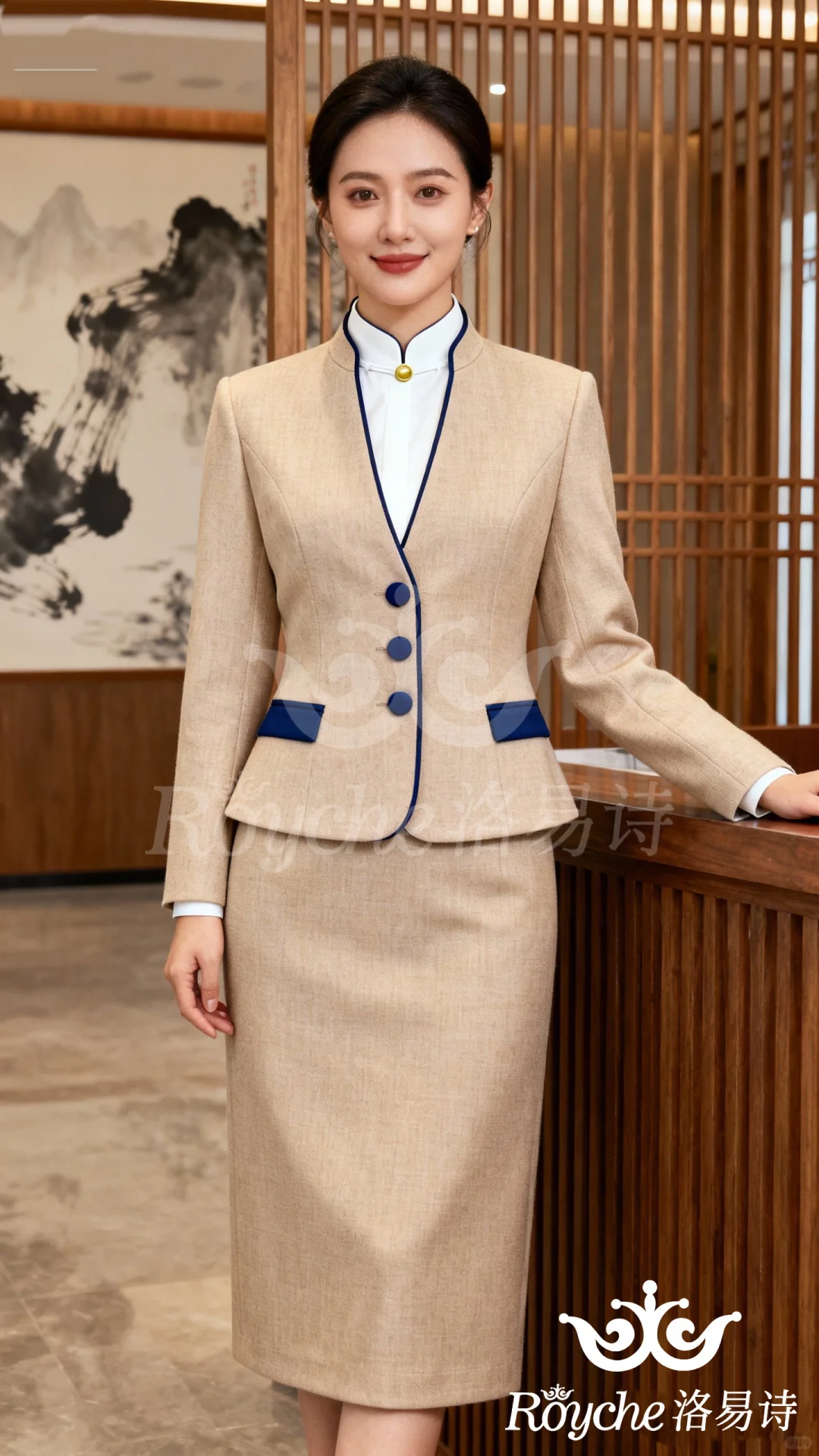 高端会所前台工装卷王！这套直接把格调拉满～