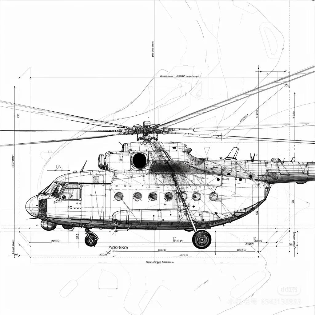 两款俄/美运输直升机的绘画设计……