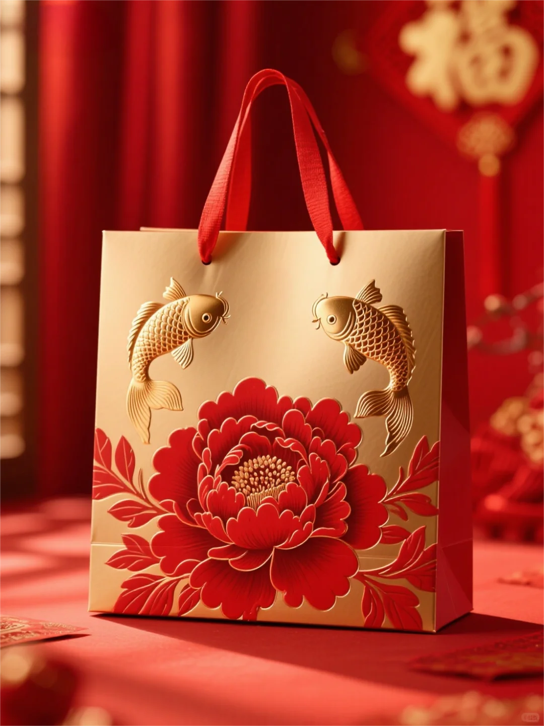 ? 当牡丹遇见锦鲤,年味有了形状