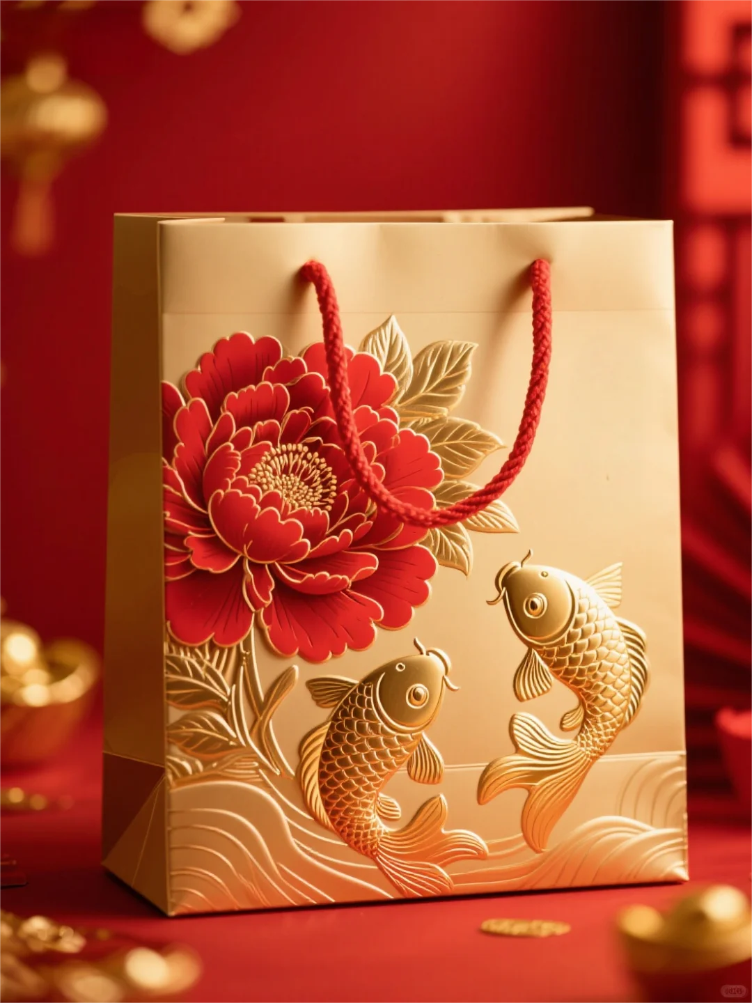 ? 当牡丹遇见锦鲤,年味有了形状