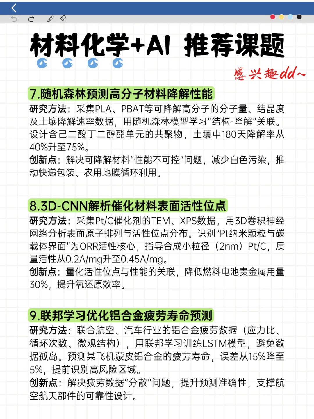 真心希望材料化学方向的同学要刷到啊!!!