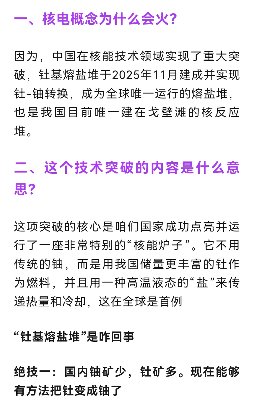 核电概念：非常正宗的7家公司