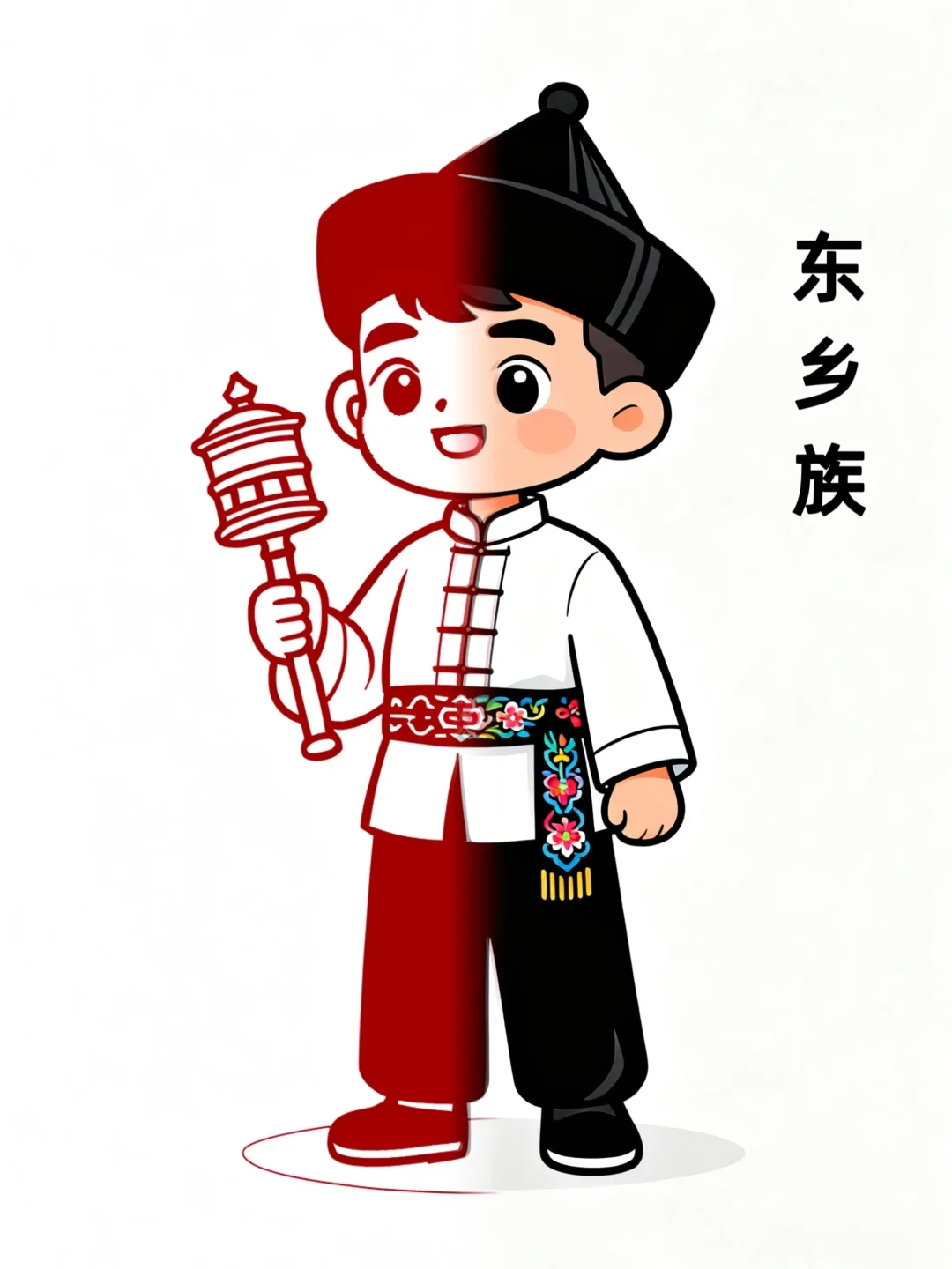 五十六个民族-东乡族【剪纸底稿】