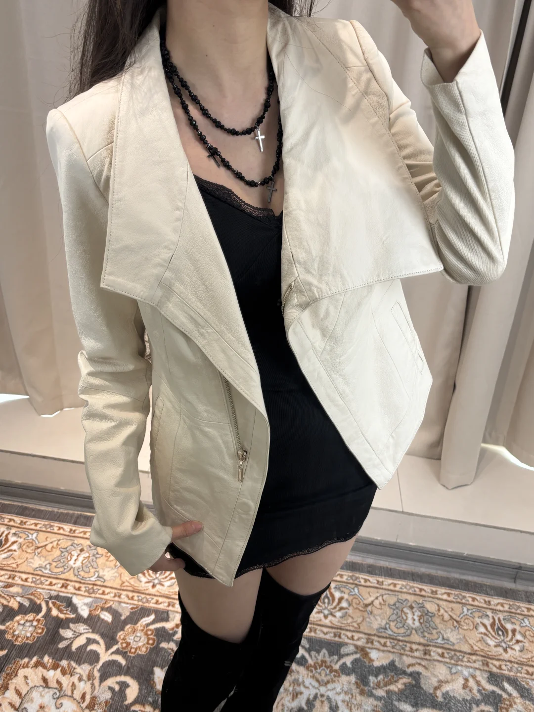 vintage古着皮衣｜立体剪裁不对称